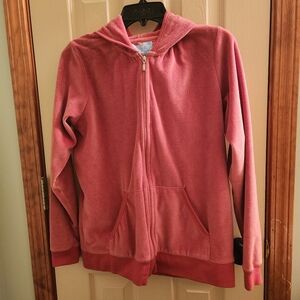 S&B Velour full zip track suit hoodie salmon pink XL